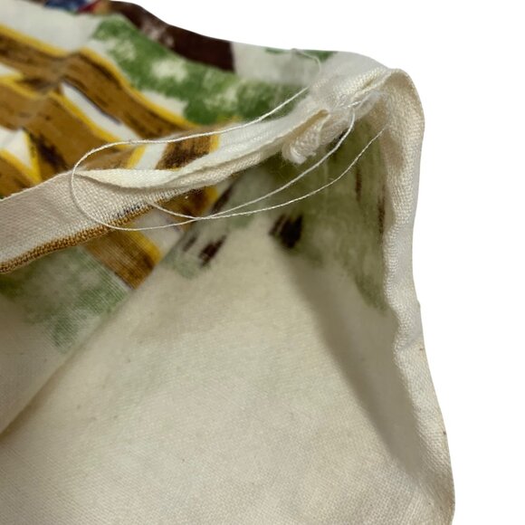 Set of Two 1950-60s Cowboy Western Rodeo Pillow Cases Fabric Horse Steer w/ Flaw - Picture 9 of 9